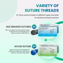 Suture Practice Kit for Medical Students – Complete Training Set with Silicone Pad, Suture Threads, Tools, Knot Board & Video Course