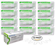 Pkg. Of 12 Sutures Thread with Needle -First Aid Field Emergency Practice and Training – For Practicing Suturing Doctors, Medical Students, Veterinarians and Nurses (Education and Demonstration only)