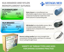 Survival Suture Practice Kit - Complete Suture Practice Kit for Suture Training, including Large Silicone Suture Pad with pre-cut wounds and suture tool kit (25 pieces). Suture Knots and Techniques Instructions included.