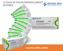 Pkg. Of 12 Sutures Thread with Needle -First Aid Field Emergency Practice and Training – For Practicing Suturing Doctors, Medical Students, Veterinarians and Nurses (Education and Demonstration only)